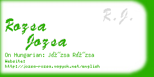 rozsa jozsa business card